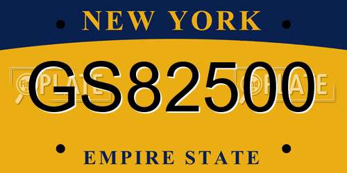 GS82500 New York License Plate