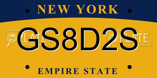 GS8D2S New York License Plate