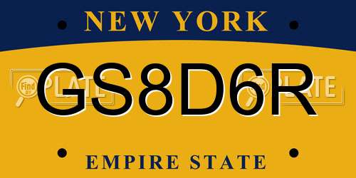 GS8D6R New York License Plate