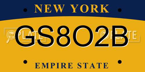 GS8O2B New York License Plate
