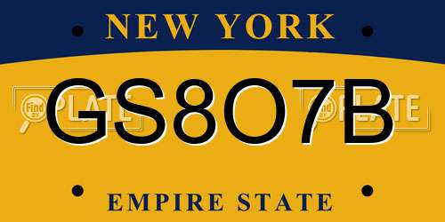 GS8O7B New York License Plate