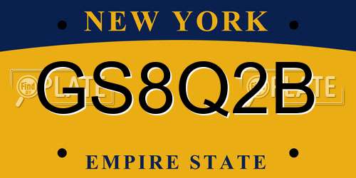 GS8Q2B New York License Plate