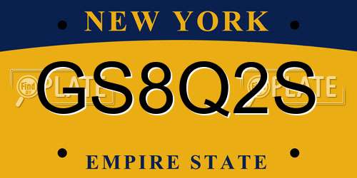 GS8Q2S New York License Plate