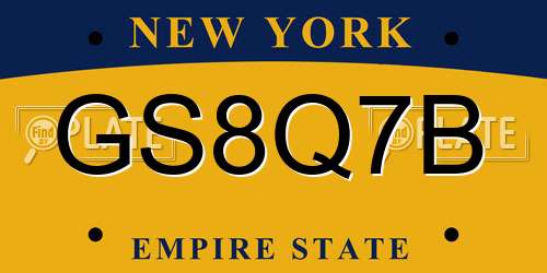 GS8Q7B New York License Plate