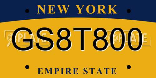GS8T800 New York License Plate