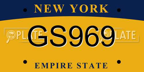 GS969 New York License Plate