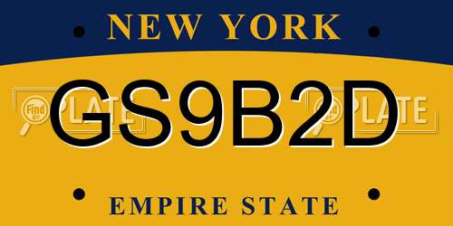 GS9B2D New York License Plate
