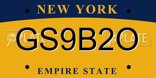 GS9B2O New York License Plate