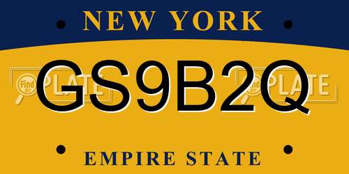 GS9B2Q New York License Plate