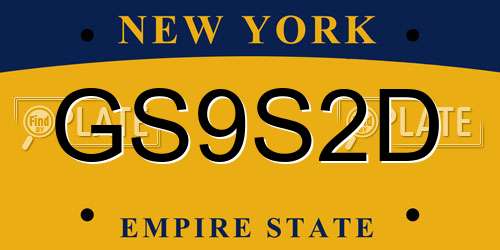 GS9S2D New York License Plate