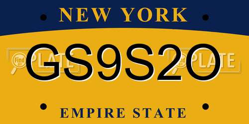 GS9S2O New York License Plate