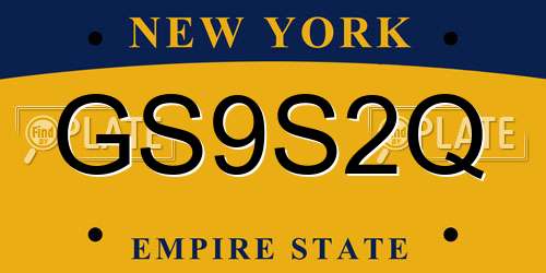 GS9S2Q New York License Plate