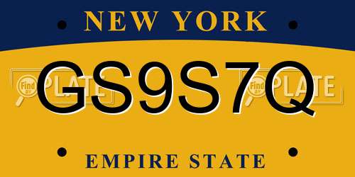 GS9S7Q New York License Plate