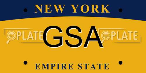 GSA New York License Plate