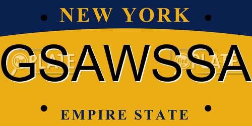 GSAWSSA New York License Plate