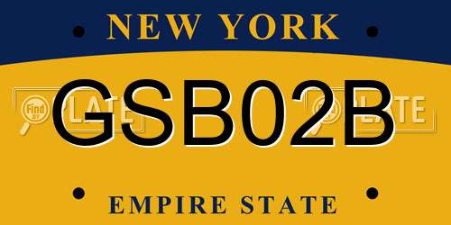 GSB02B New York License Plate