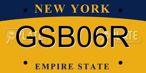 GSB06R New York License Plate