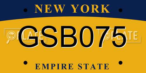 GSB075 New York License Plate