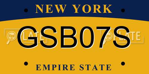 GSB07S New York License Plate