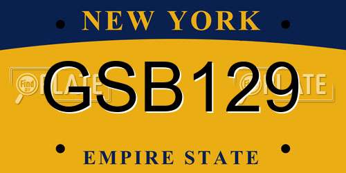 GSB129 New York License Plate