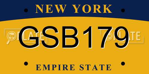 GSB179 New York License Plate