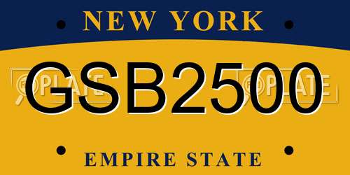 GSB2500 New York License Plate
