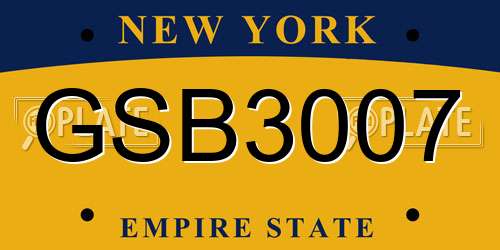 GSB3007 New York License Plate