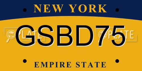GSBD75 New York License Plate