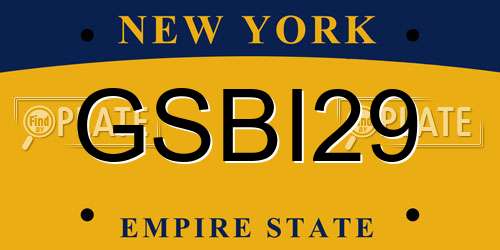 GSBI29 New York License Plate