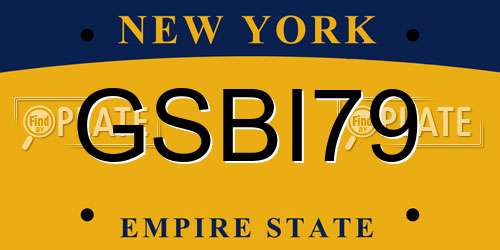 GSBI79 New York License Plate