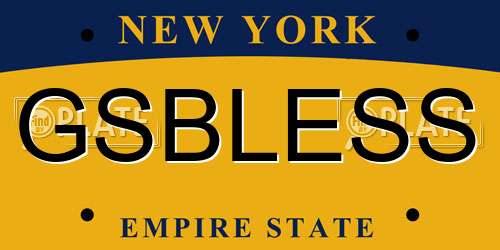 GSBLESS New York License Plate