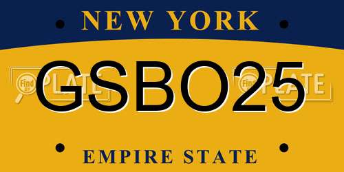 GSBO25 New York License Plate