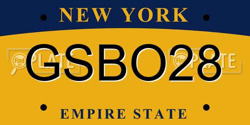 GSBO28 New York License Plate