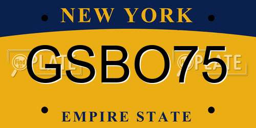 GSBO75 New York License Plate