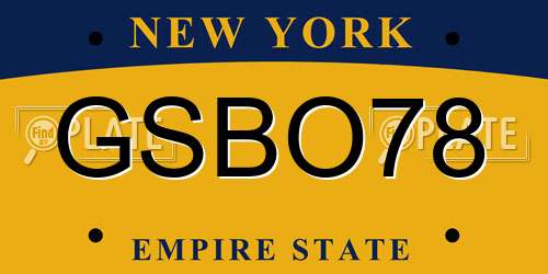 GSBO78 New York License Plate