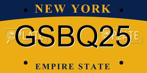 GSBQ25 New York License Plate