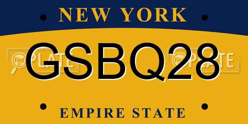 GSBQ28 New York License Plate