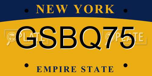 GSBQ75 New York License Plate