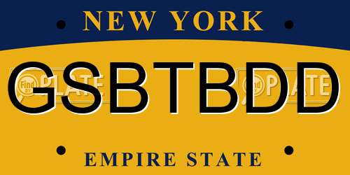 GSBTBDD New York License Plate