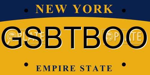 GSBTBOO New York License Plate