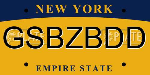 GSBZBDD New York License Plate