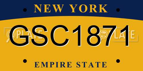 GSC1871 New York License Plate