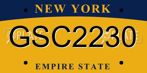 GSC2230 New York License Plate
