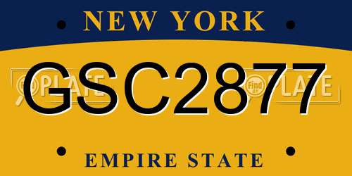 GSC2877 New York License Plate