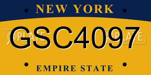 GSC4097 New York License Plate