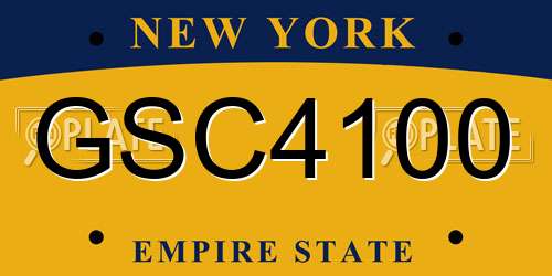 GSC4100 New York License Plate