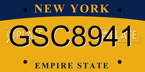 GSC8941 New York License Plate
