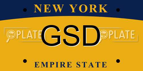 GSD New York License Plate