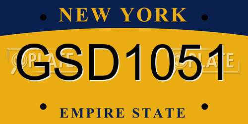 GSD1051 New York License Plate