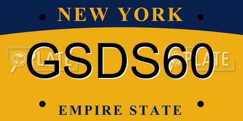 GSDS60 New York License Plate